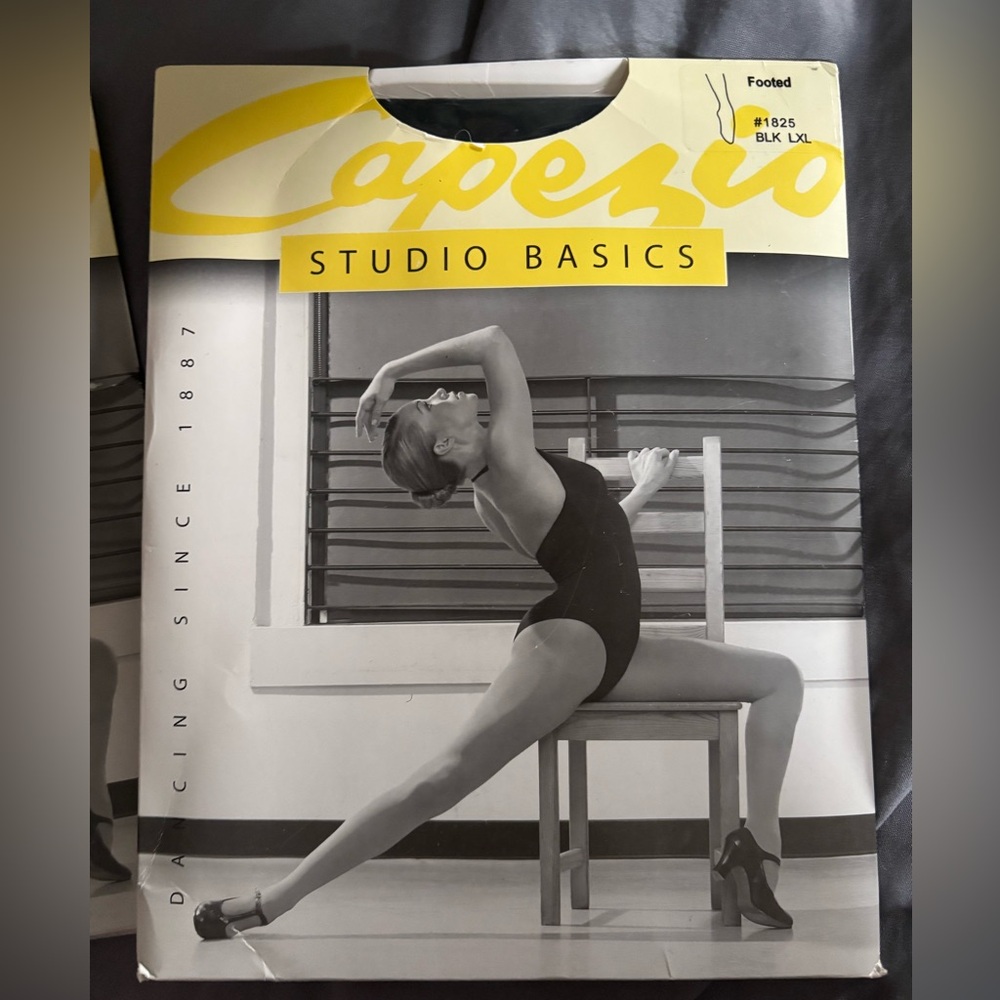 Capezio Studio Basics Footed Tights - Black #1825 L/XL